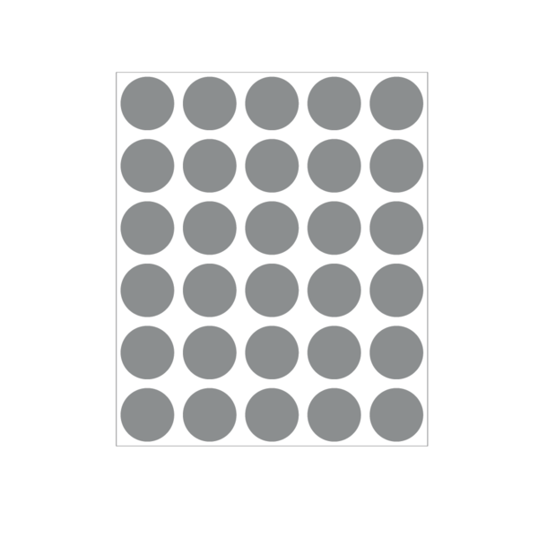 Nevs 3/4" Color Coding Dots Silver - Sheet Form DOT-34M Silver